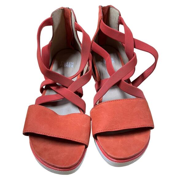 Eileen Fisher Star TN Sandals Orange Women's Size 6 Excellent Used Condition - Picture 5 of 8